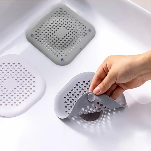 Silicone Drain Protector for Bathroom & Kitchen — Anti-Clog Hair Catcher for Shower, Sink & Bathtub, Non-Slip Easy Clean Filter (1pc or 4pcs)