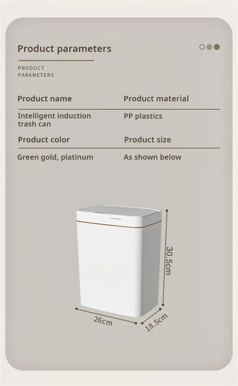 15L Smart Touchless Trash Can – Automatic Sensor, Waterproof & Odorless
