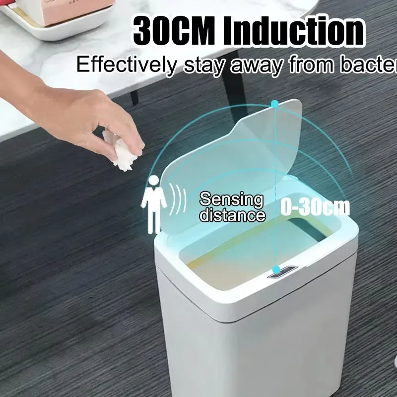 15L Smart Touchless Trash Can – Automatic Sensor, Waterproof & Odorless