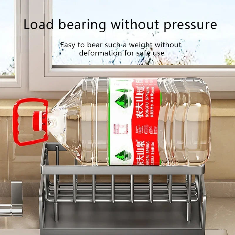 Multi-Functional Kitchen Sponge Rack – Countertop Sink Organizer for Sponges, Dish Soap & Rags
