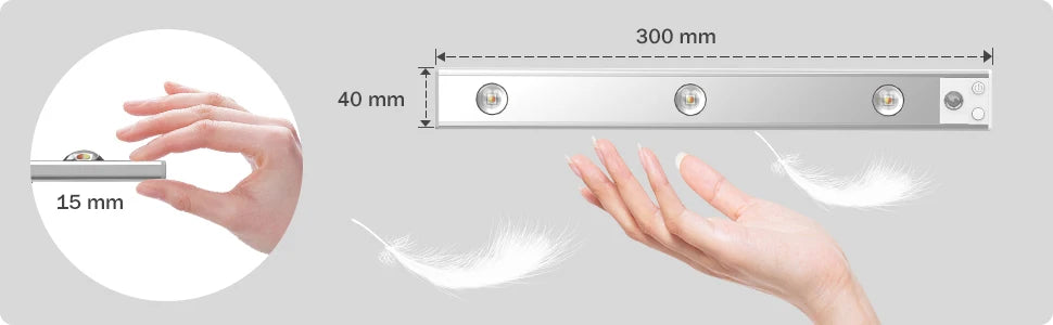 Wireless Ultra-Thin Motion Sensor LED Cabinet Light – USB Rechargeable, Dimmable, 3 Colors