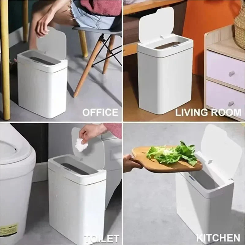 15L Smart Touchless Trash Can – Automatic Sensor, Waterproof & Odorless