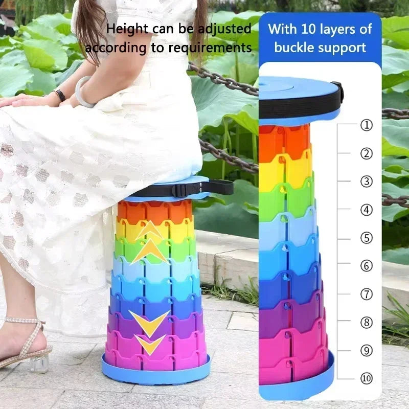 Portable Folding Telescopic Chair – Lightweight, Adjustable & Compact Stool for Camping, Fishing, Beach & Outdoor Adventures