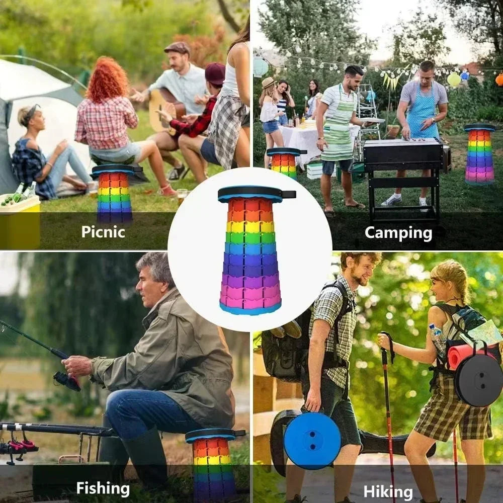 Portable Folding Telescopic Chair – Lightweight, Adjustable & Compact Stool for Camping, Fishing, Beach & Outdoor Adventures
