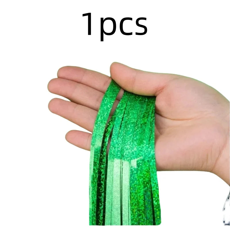 2 Pack Glitter Tinsel Fringe Curtains – Metallic Foil Party Backdrop for Birthday, Wedding & Anniversary Decorations