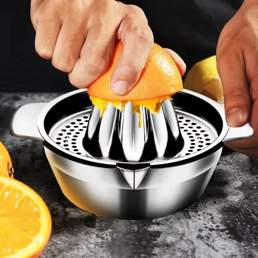 Stainless Steel Fruit & Lemon Juicer – Portable Manual Citrus Press