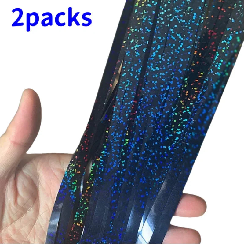 2 Pack Glitter Tinsel Fringe Curtains – Metallic Foil Party Backdrop for Birthday, Wedding & Anniversary Decorations