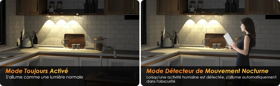 Wireless Ultra-Thin Motion Sensor LED Cabinet Light – USB Rechargeable, Dimmable, 3 Colors