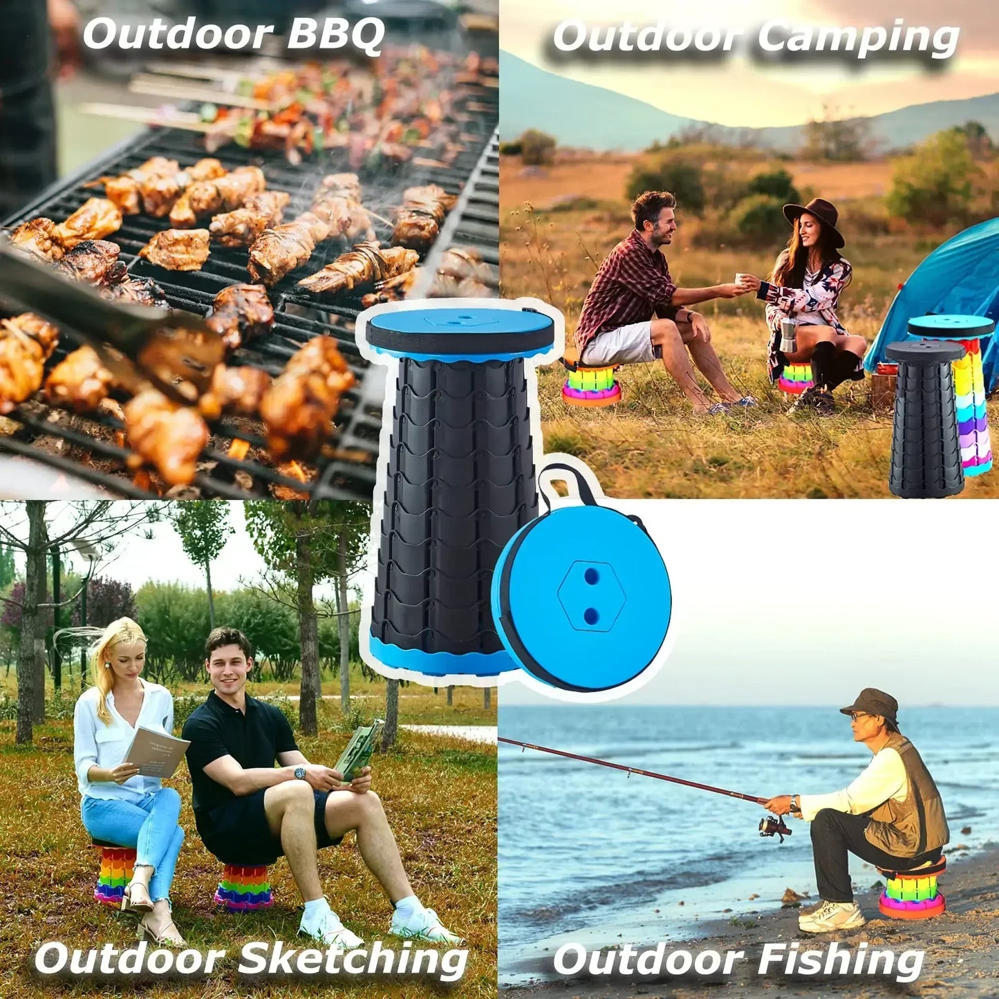 Portable Folding Telescopic Chair – Lightweight, Adjustable & Compact Stool for Camping, Fishing, Beach & Outdoor Adventures