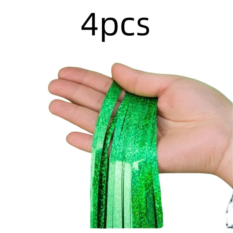 2 Pack Glitter Tinsel Fringe Curtains – Metallic Foil Party Backdrop for Birthday, Wedding & Anniversary Decorations