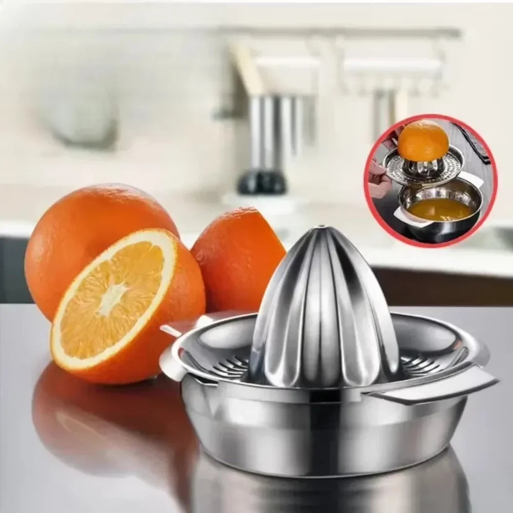 Stainless Steel Fruit & Lemon Juicer – Portable Manual Citrus Press