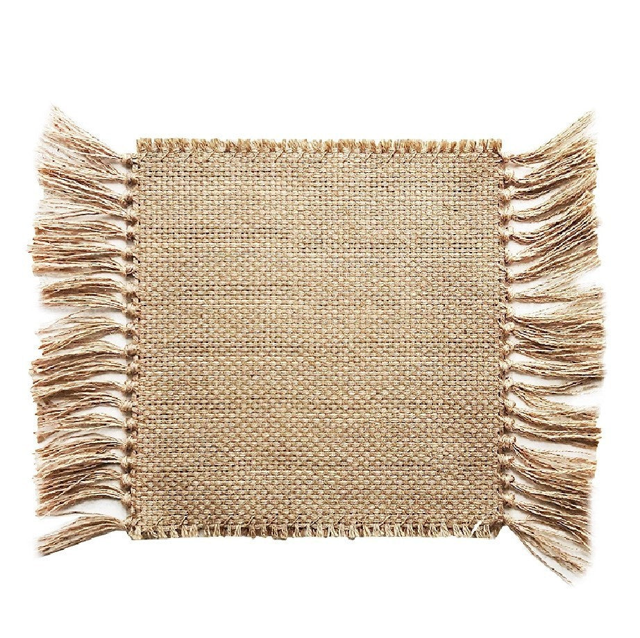 Handmade Jute Rug with Fringes