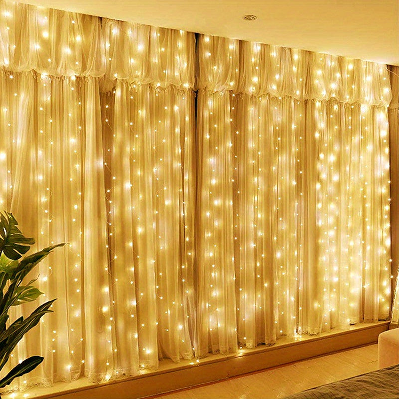 600 LED Curtain String Lights – 6m x 3m USB Fairy Lights with Remote Control | Wedding, Christmas, Ramadan & Home Décor