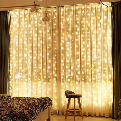 600 LED Curtain String Lights – 6m x 3m USB Fairy Lights with Remote Control | Wedding, Christmas, Ramadan & Home Décor