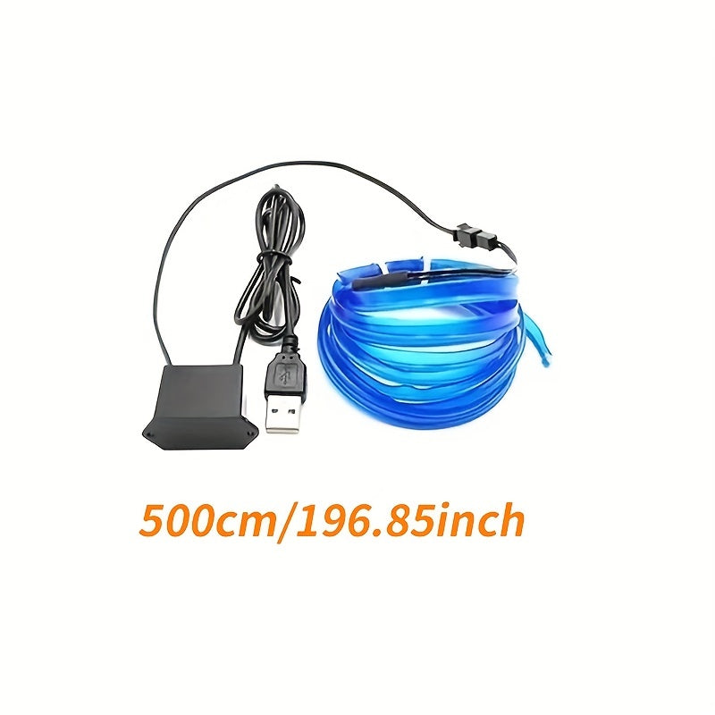 Blue LED Car Interior Light Strip – Flexible USB Neon Rope for Cars, Bedroom & Party Decor
