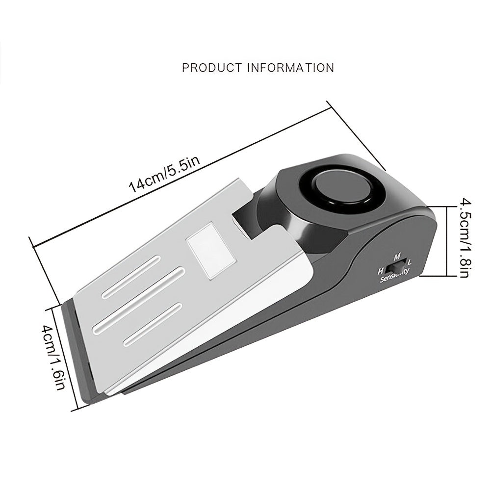 Portable Door Stop Alarm – Travel Security Device for Home, Apartment & Hotel