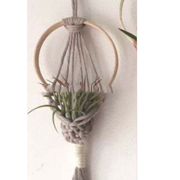 Handcrafted Cotton Hanging Flower Basket Tapestry