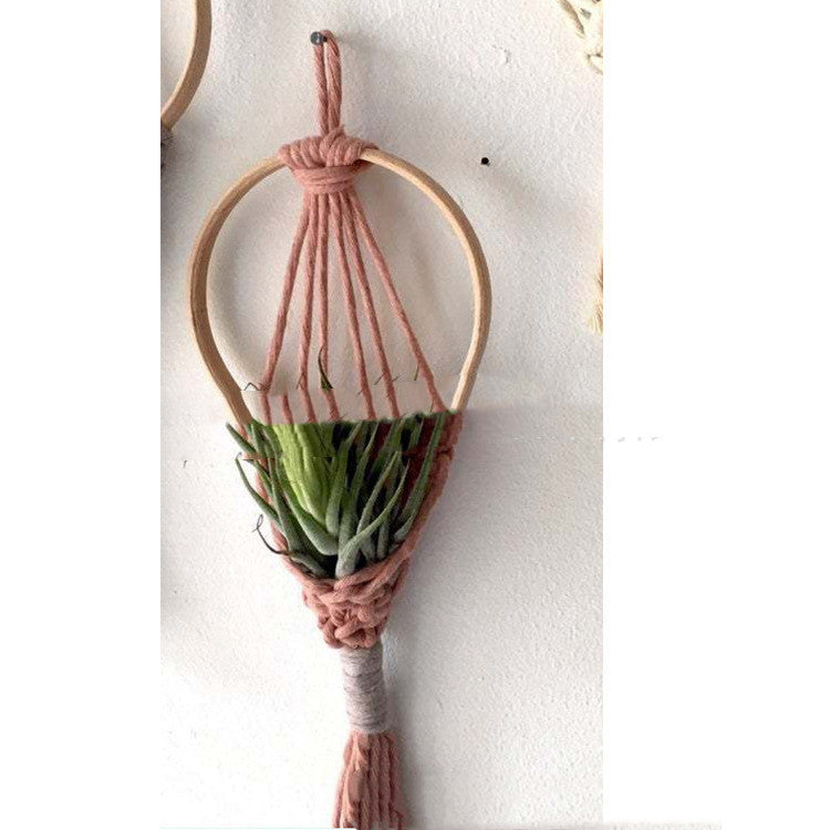 Handcrafted Cotton Hanging Flower Basket Tapestry