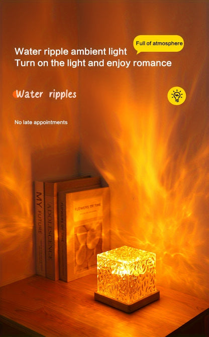 Dynamic Ripple Effect Night Light Projector – USB Rechargeable Ambient LED Lamp for Bedroom, Gaming Setup, Home Decor, Eid & Holiday Gift