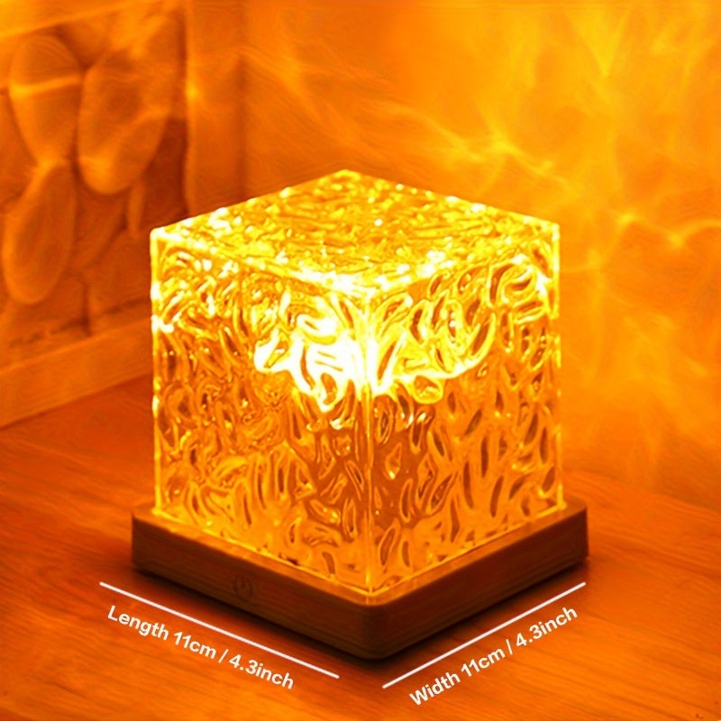 Dynamic Ripple Effect Night Light Projector – USB Rechargeable Ambient LED Lamp for Bedroom, Gaming Setup, Home Decor, Eid & Holiday Gift