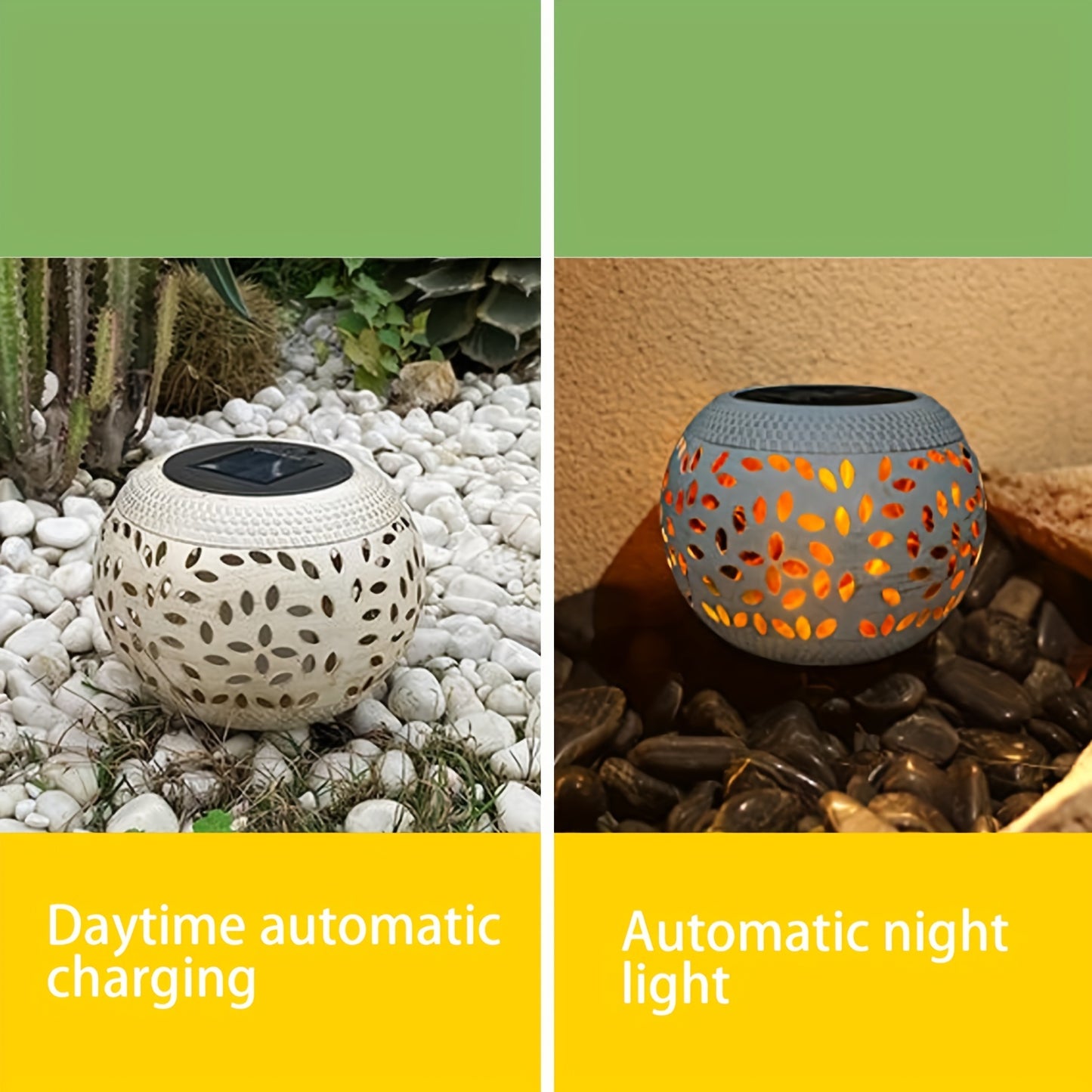 Solar Table Light Outdoor – White Metal Lantern, Solar Powered Decorative Garden & Patio Lamp