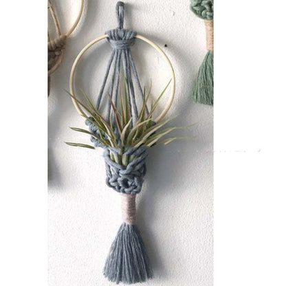Handcrafted Cotton Hanging Flower Basket Tapestry