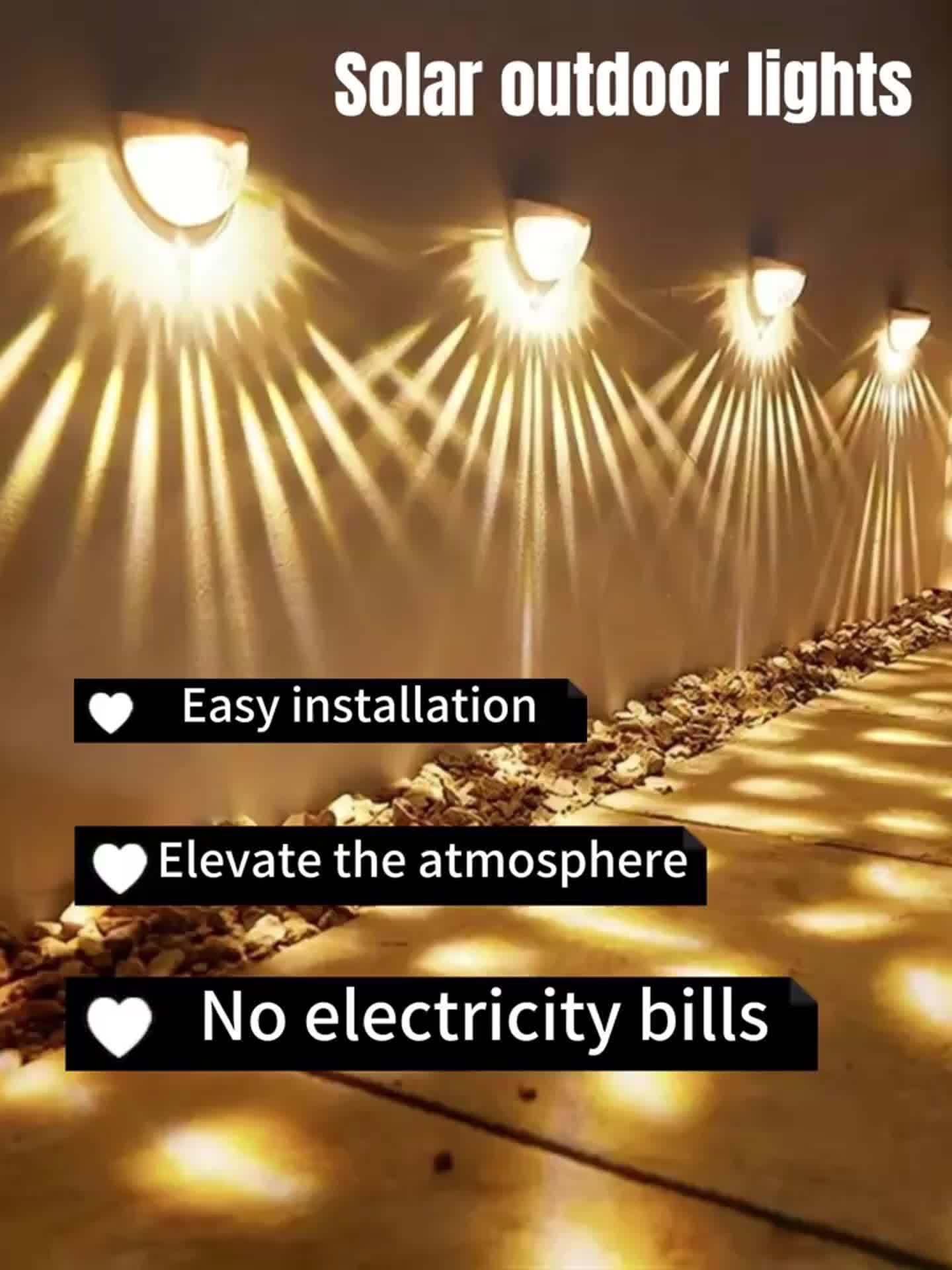 Solar Fence & Deck Lights – Waterproof Outdoor LED Wall Lamps