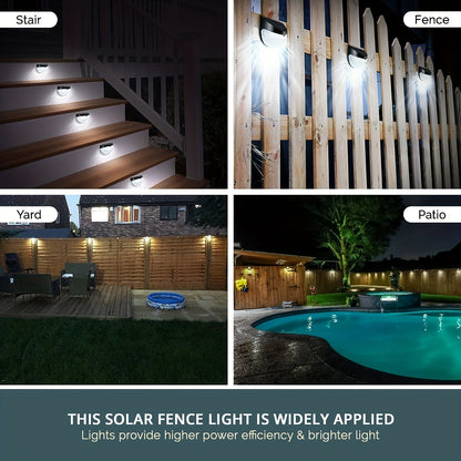 Solar Fence & Deck Lights – Waterproof Outdoor LED Wall Lamps