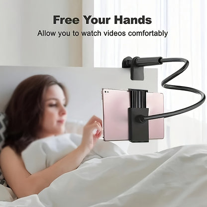 360° Rotating Tablet & Phone Holder – Flexible Spiral Base Lazy Stand for Bed, Desk, or Kitchen