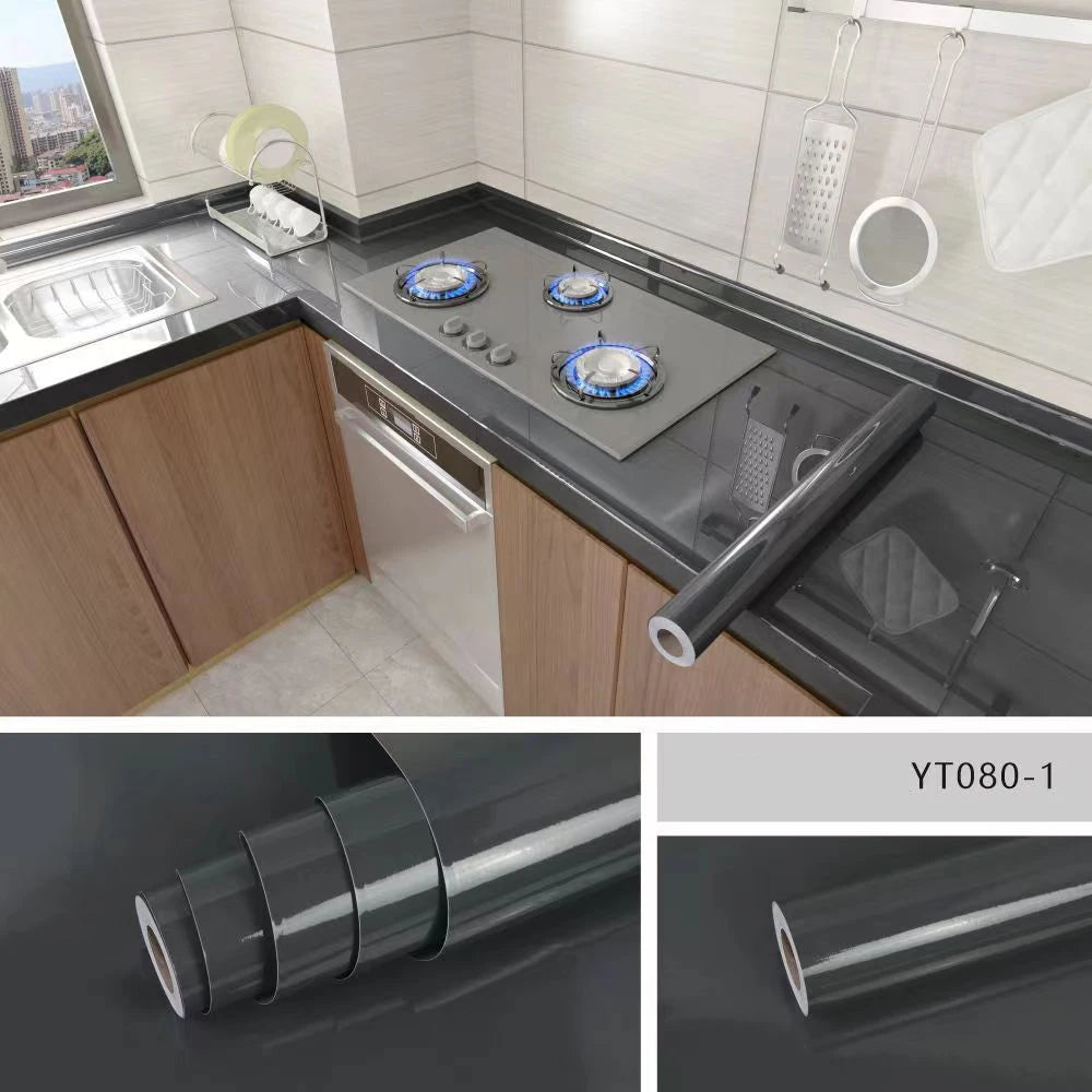 Kitchen Oil-Proof & Waterproof Self-Adhesive Wallpaper – PVC Countertop & Cabinet Renovation Sticker