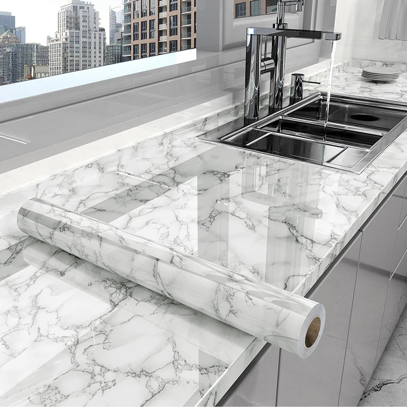 Kitchen Oil-Proof & Waterproof Self-Adhesive Wallpaper – PVC Countertop & Cabinet Renovation Sticker