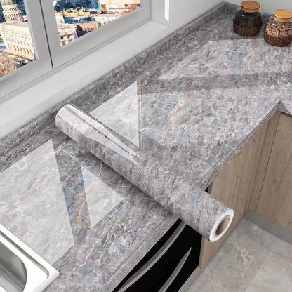 Kitchen Oil-Proof & Waterproof Self-Adhesive Wallpaper – PVC Countertop & Cabinet Renovation Sticker