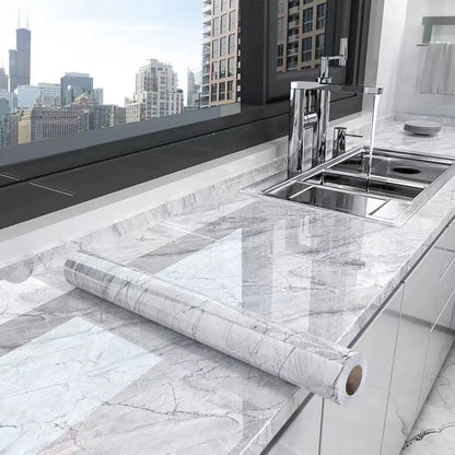 Kitchen Oil-Proof & Waterproof Self-Adhesive Wallpaper – PVC Countertop & Cabinet Renovation Sticker