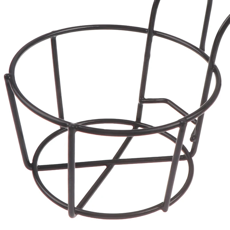 Garden Hanging Plant Iron Rack – Balcony Round Flower Pot Holder for Railing & Fence