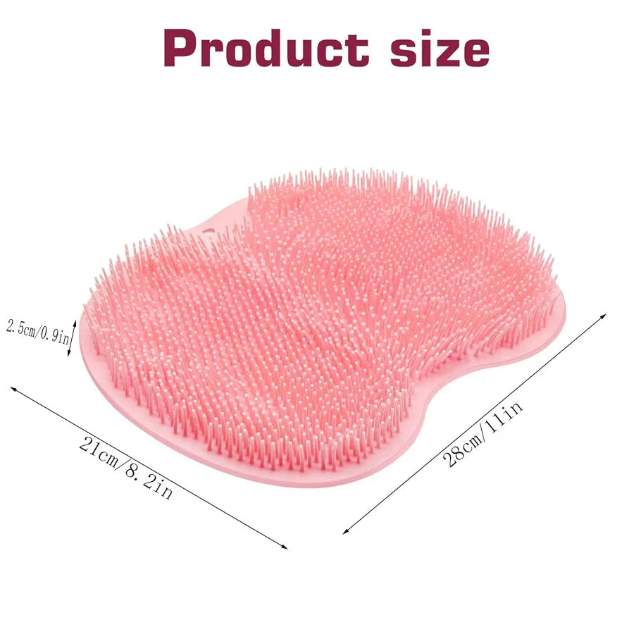 Shower Foot Scrubber Mat & Back Washer – Exfoliating Bath Wash Pad with Suction Cups