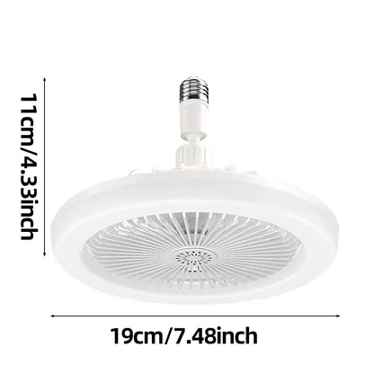 Rotatable 3-in-1 Ceiling Fan with Remote Control – E27 LED Lighting Base for Bedroom & Living Room