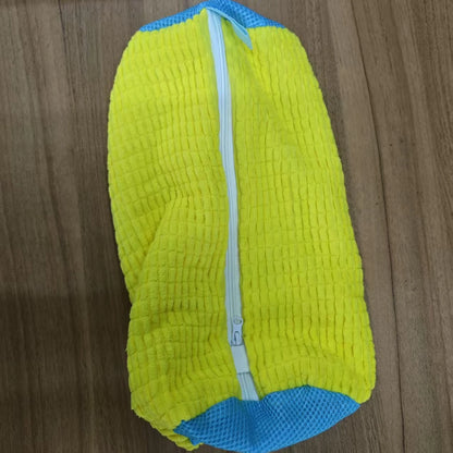 Durable Shoe Washing Machine Bag – Yellow with Blue Zipper | Fits All Shoe Types, Ideal for Sneakers & Casual Shoes
