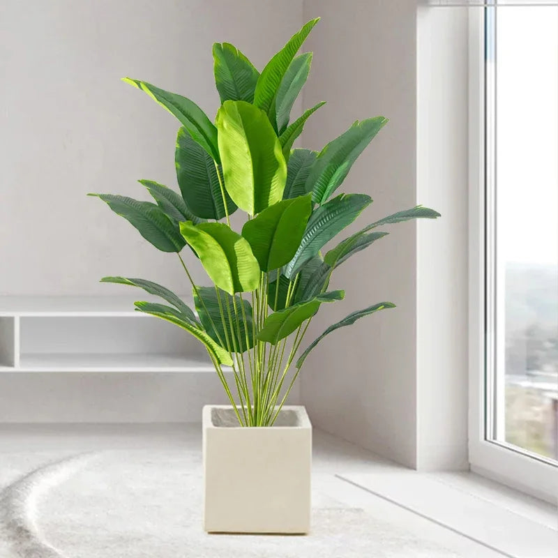 Large Artificial Tropical Palm Tree – Fake Monstera Banana Leaf Plant for Home, Office, Garden & Party Decor