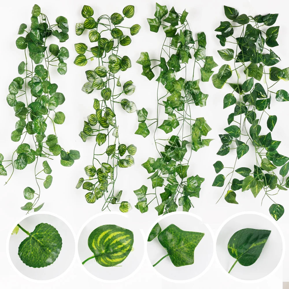 Green Leaf String Lights – Artificial Ivy Vine Fairy Light Garland for Home, Party & Wedding Decoration