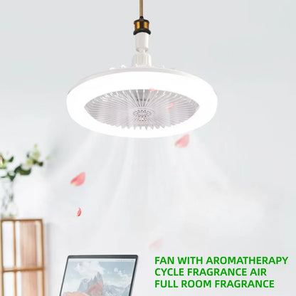Rotatable 3-in-1 Ceiling Fan with Remote Control – E27 LED Lighting Base for Bedroom & Living Room