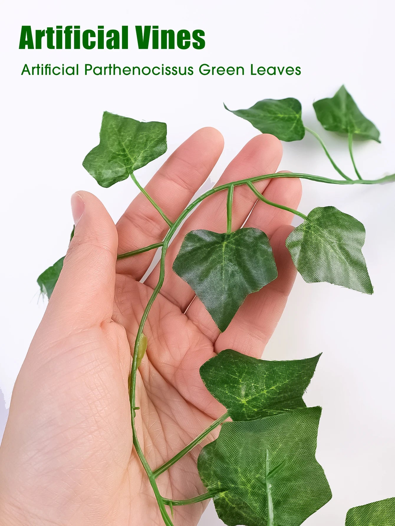 Green Leaf String Lights – Artificial Ivy Vine Fairy Light Garland for Home, Party & Wedding Decoration