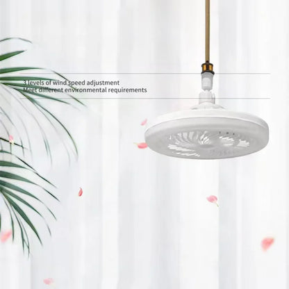 Rotatable 3-in-1 Ceiling Fan with Remote Control – E27 LED Lighting Base for Bedroom & Living Room