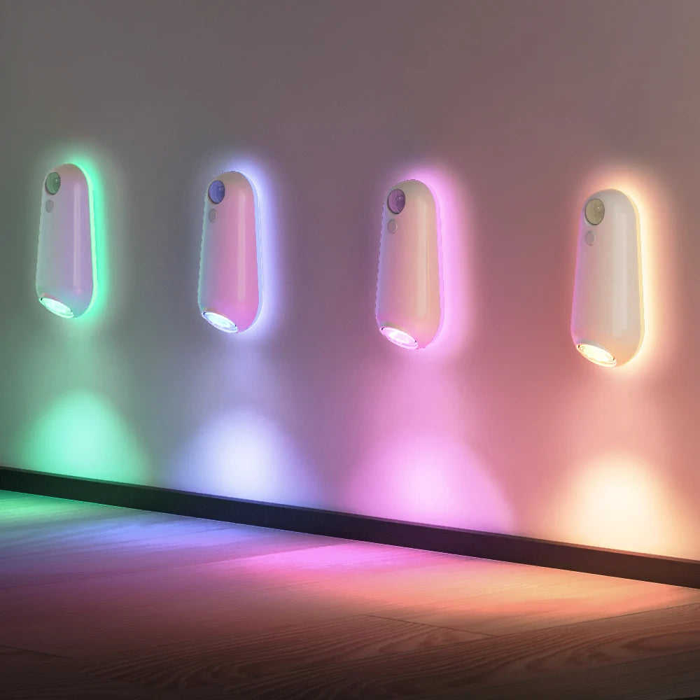LED Smart Motion Sensor Toilet Night Light – USB Rechargeable, 8-Color Lamp for Bathroom, Corridor & Home Decor