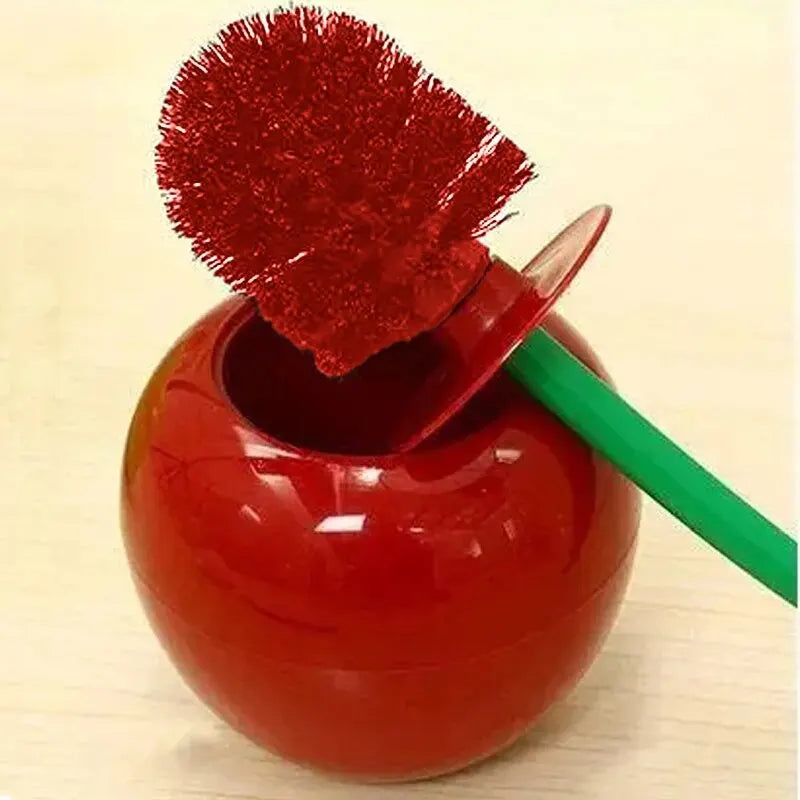 Red Toilet Brush – Creative Cherry Shape Holder Set | Bathroom Accessories
