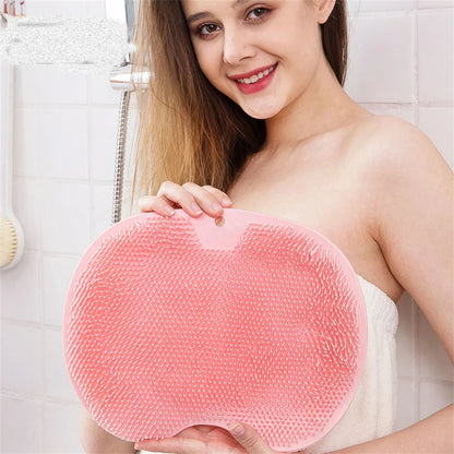 Shower Foot Scrubber Mat & Back Washer – Exfoliating Bath Wash Pad with Suction Cups