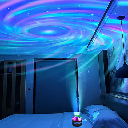 LED Galaxy Projector Night Light | USB Rechargeable Starry Sky Lamp with Remote