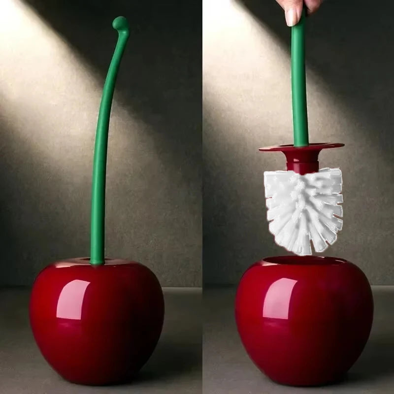 Red Toilet Brush – Creative Cherry Shape Holder Set | Bathroom Accessories