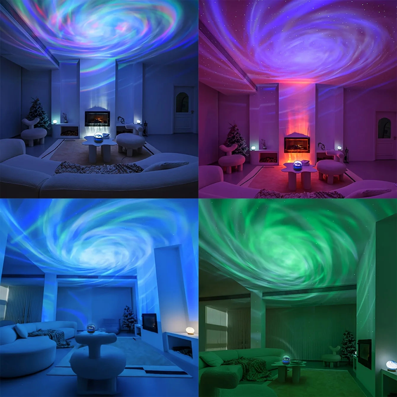 LED Galaxy Projector Night Light | USB Rechargeable Starry Sky Lamp with Remote