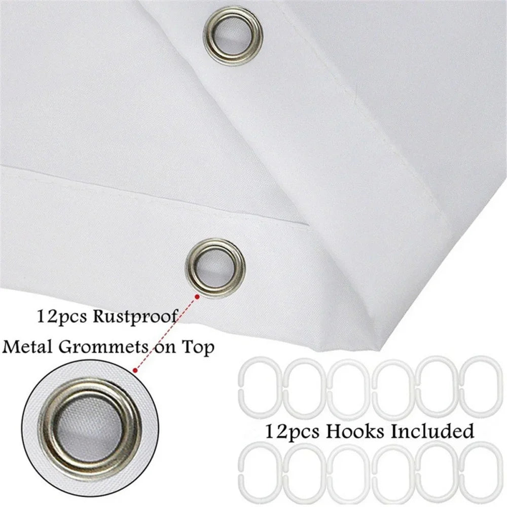 Modern 3D Shower Curtain Set with Anti-Slip Bath Mat – Water-Resistant & Custom Sizes