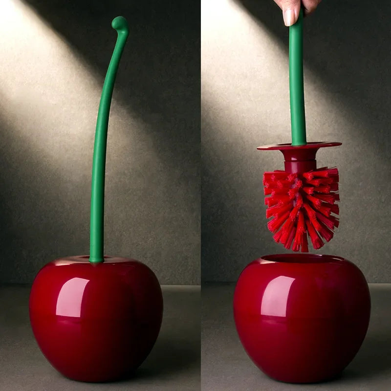 Red Toilet Brush – Creative Cherry Shape Holder Set | Bathroom Accessories